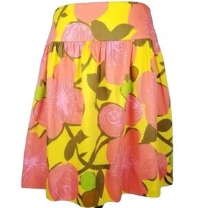 Trina Turk Floral‎ A-Line Skirt Size 10 | 100% Cotton